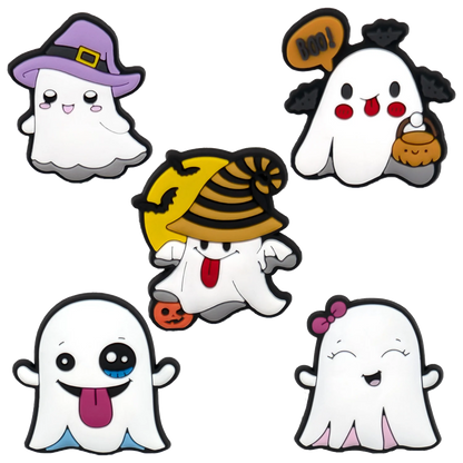 Halloween Pumpkin Ghost Shoe Charms - Halloween - Shoe Charms & Keychains - Scribble Snacks