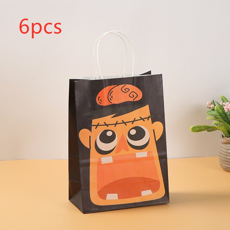 Halloween Pumpkin Handheld Paper Bag Kindergarten - 0 - Scribble Snacks