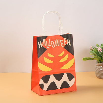 Halloween Pumpkin Handheld Paper Bag Kindergarten - 0 - Scribble Snacks