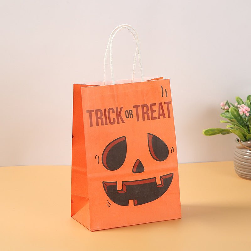 Halloween Pumpkin Handheld Paper Bag Kindergarten - 0 - Scribble Snacks