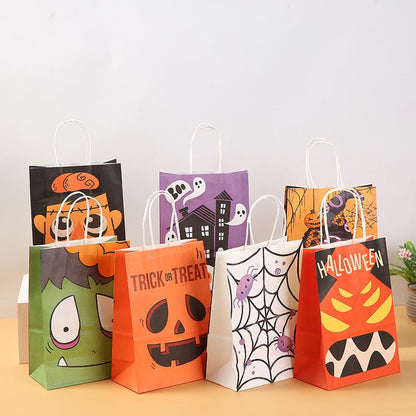 Halloween Pumpkin Handheld Paper Bag Kindergarten - 0 - Scribble Snacks