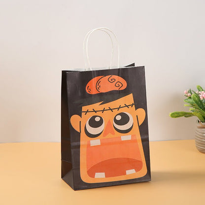 Halloween Pumpkin Handheld Paper Bag Kindergarten - 0 - Scribble Snacks