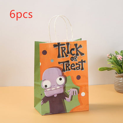 Halloween Pumpkin Handheld Paper Bag Kindergarten - 0 - Scribble Snacks