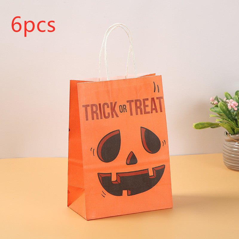 Halloween Pumpkin Handheld Paper Bag Kindergarten - 0 - Scribble Snacks