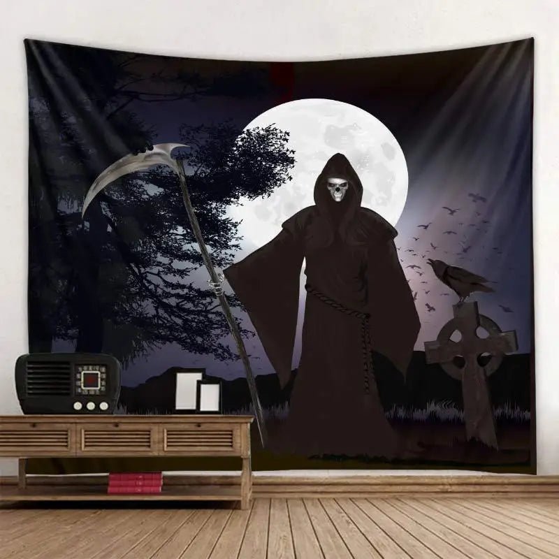 Halloween Pumpkin Horror Tapestry - Halloween - Kitchen & Home Decor (Cushion Covers, Towels, Dishes) - Scribble Snacks