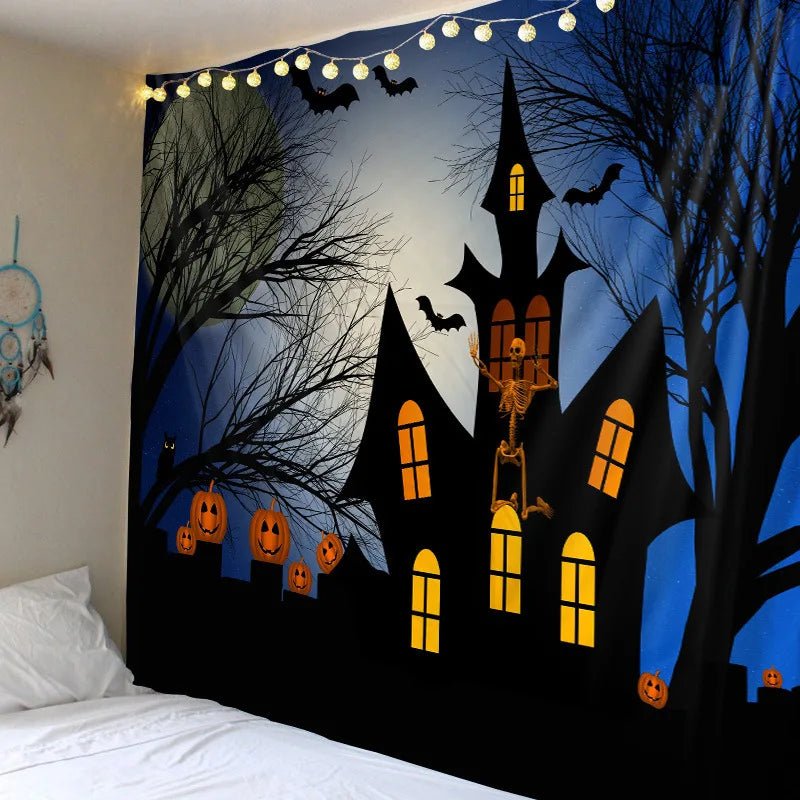 Halloween Pumpkin Horror Tapestry - Halloween - Kitchen & Home Decor (Cushion Covers, Towels, Dishes) - Scribble Snacks