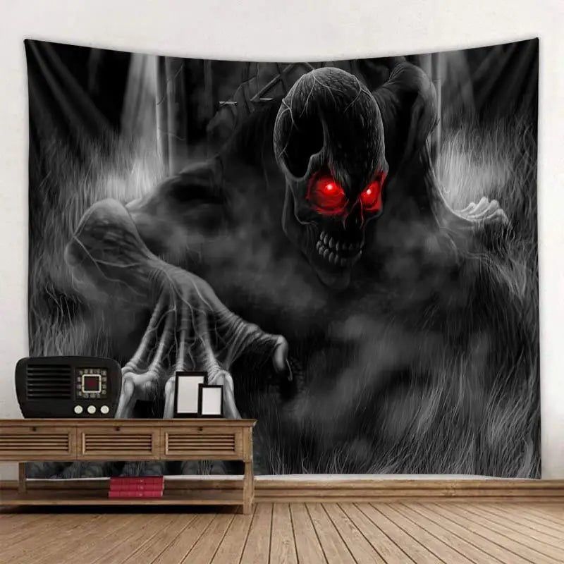 Halloween Pumpkin Horror Tapestry - Halloween - Kitchen & Home Decor (Cushion Covers, Towels, Dishes) - Scribble Snacks