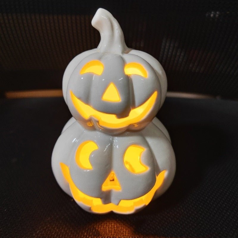 Halloween Pumpkin Lamp Ceramic Luminous Skull Decoration - 0 - Scribble Snacks