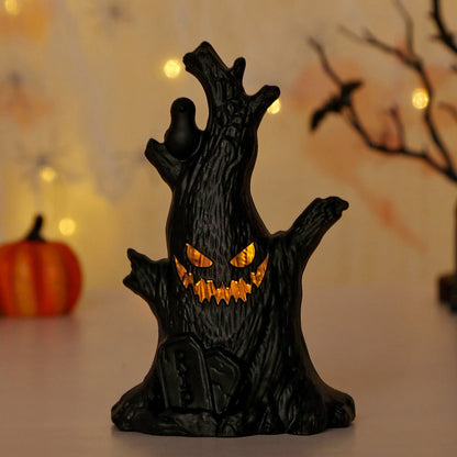 Halloween Pumpkin Lamp Ghost Stump Decoration - 0 - Scribble Snacks