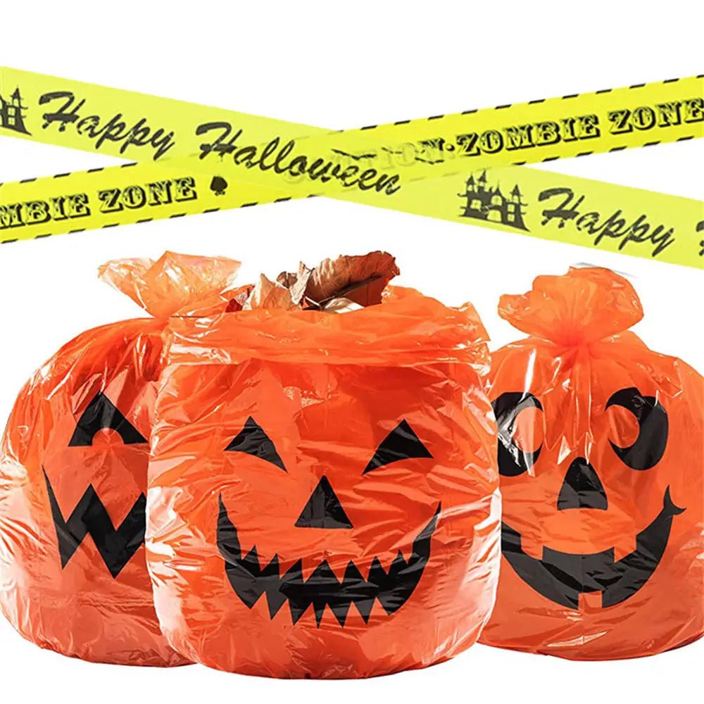 Halloween Pumpkin Leaf Bag Decor - Halloween - Outdoor Yard Decorations (Tombstones, Giant Props) - Scribble Snacks