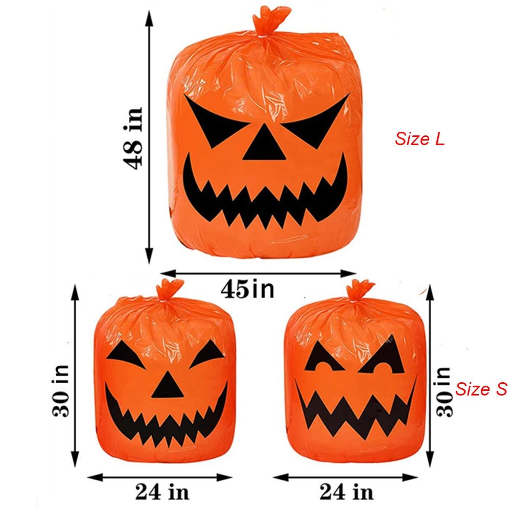 Halloween Pumpkin Leaf Bag Decor - Halloween - Outdoor Yard Decorations (Tombstones, Giant Props) - Scribble Snacks