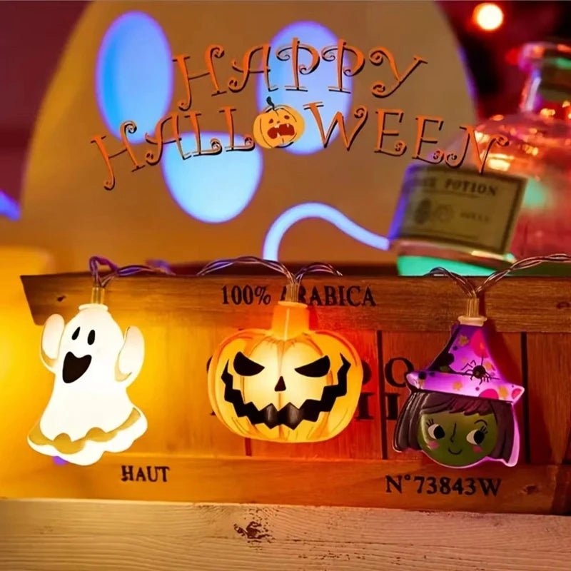 Halloween Pumpkin LED String Lights - Halloween - LED Lighting & Neon Signs - Scribble Snacks