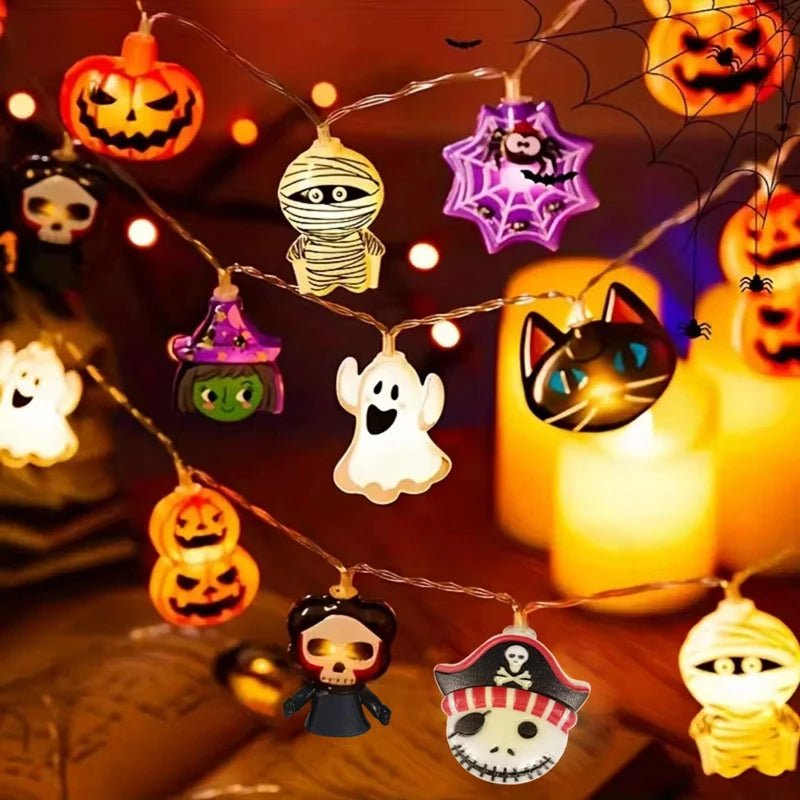 Halloween Pumpkin LED String Lights - Halloween - LED Lighting & Neon Signs - Scribble Snacks