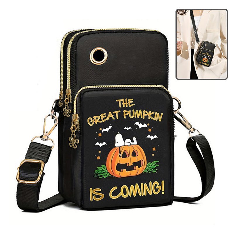 Halloween Pumpkin Pattern Phone Bag Coin Wallet Cute Mini Crossbody Shoulder Bags For Kids Women - 4 - Scribble Snacks