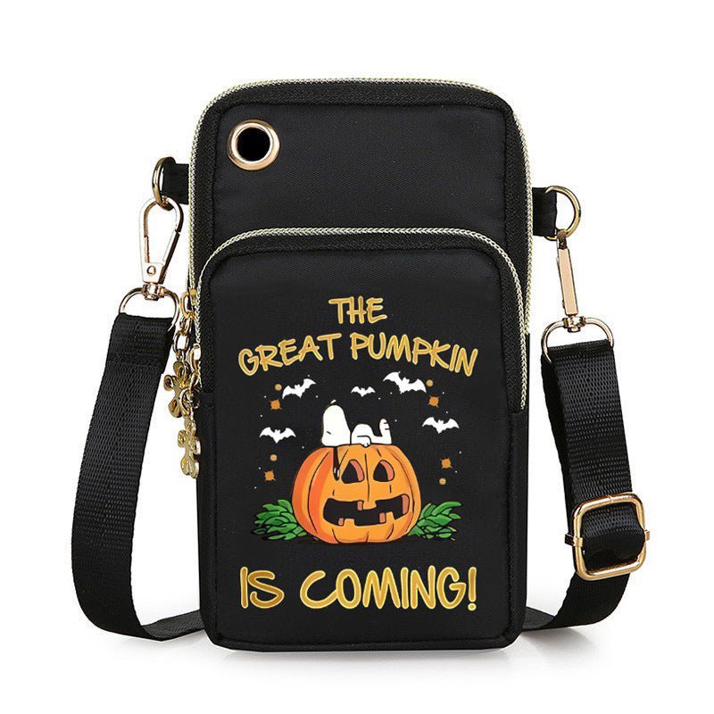 Halloween Pumpkin Pattern Phone Bag Coin Wallet Cute Mini Crossbody Shoulder Bags For Kids Women - 4 - Scribble Snacks