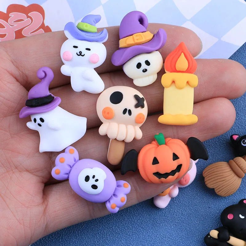 Halloween Pumpkin Resin Cabochons Set - Halloween - Resin Ornaments & Charms - Scribble Snacks