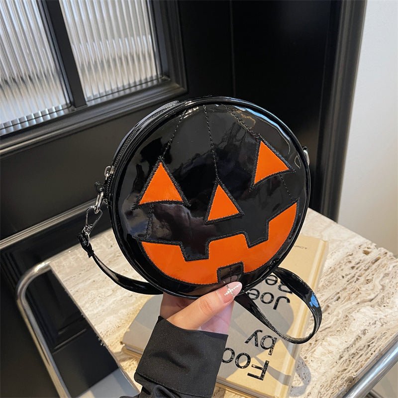 Halloween Pumpkin Small Round Bag Girls Funny Cute Shoulder Bag Personality Creative Messenger Crossbody Bags For Women - 4 - Scribble Snacks