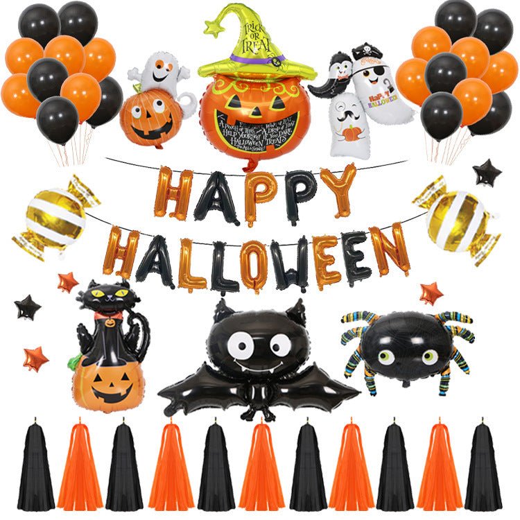 Halloween Pumpkins Balloon Decoration Bat Helium Balloons Halloween Home Decoration - 0 - Scribble Snacks