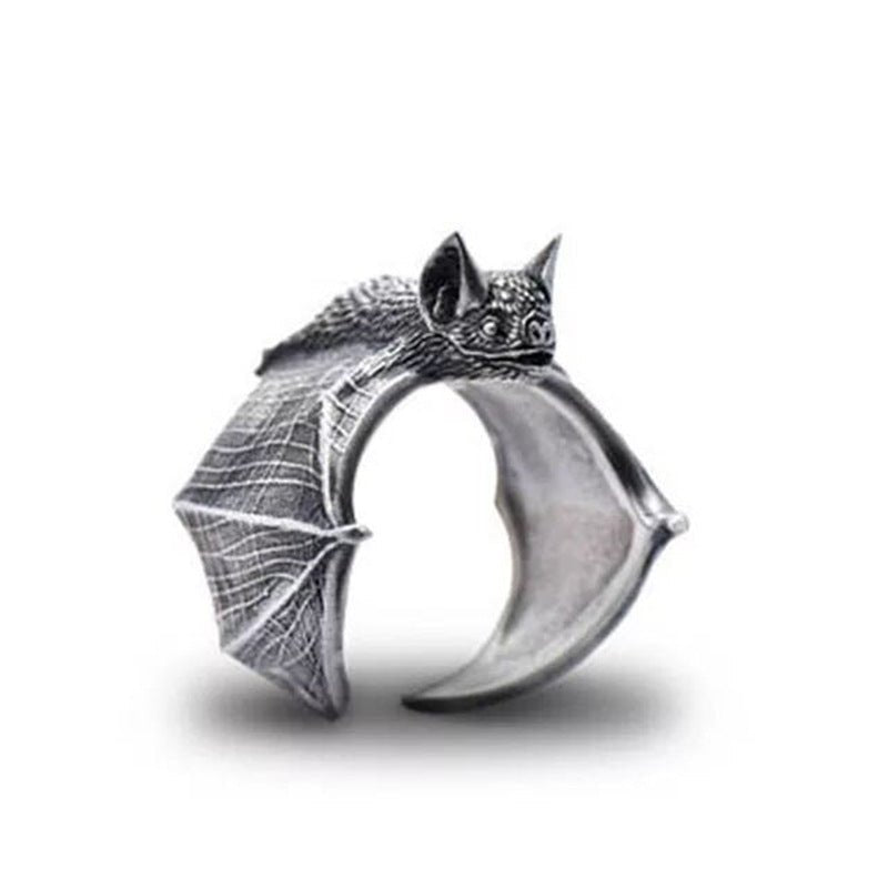 Halloween Rings Men's And Women's Fashion Personality Vintage Bat Ring Cute Jewelry - 0 - Scribble Snacks