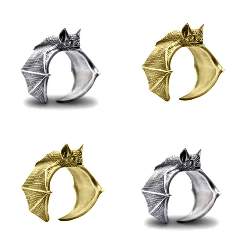 Halloween Rings Men's And Women's Fashion Personality Vintage Bat Ring Cute Jewelry - 0 - Scribble Snacks