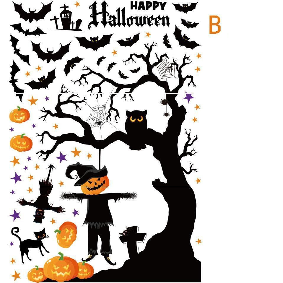 Halloween Scene Decoration Window Glass Door Stickers - 0 - Scribble Snacks