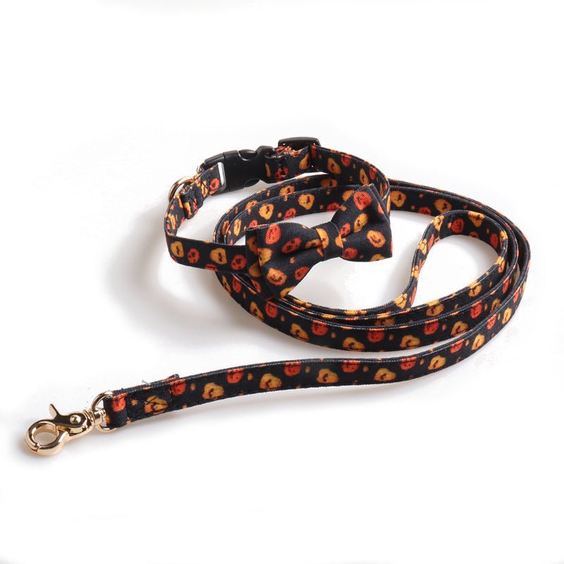 Halloween series pet collar bowknot pumpkin ghost pattern - 0 - Scribble Snacks