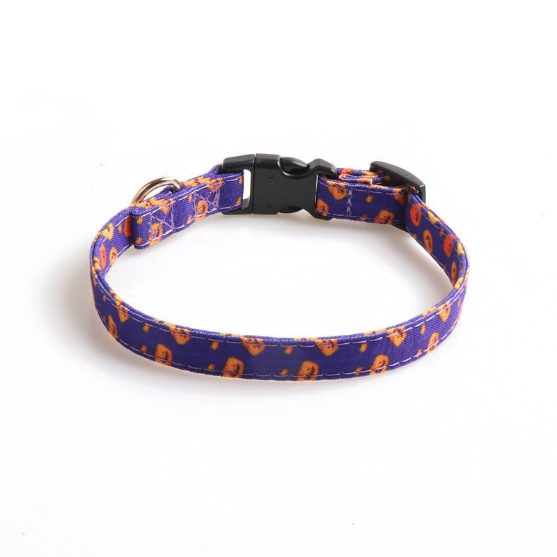 Halloween series pet collar bowknot pumpkin ghost pattern - 0 - Scribble Snacks