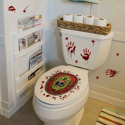 Halloween Series Theme Hotel Toilet Toilet Stickers - 0 - Scribble Snacks