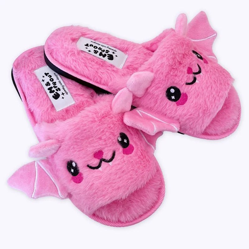 Halloween Shoes Cute Bat Slippers With Wings Winter Warm Home Slippers Women Men - 4 - Scribble Snacks