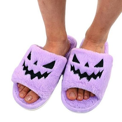 Halloween Shoes Winter Cute Warm Home Slippers Women - 4 - Scribble Snacks