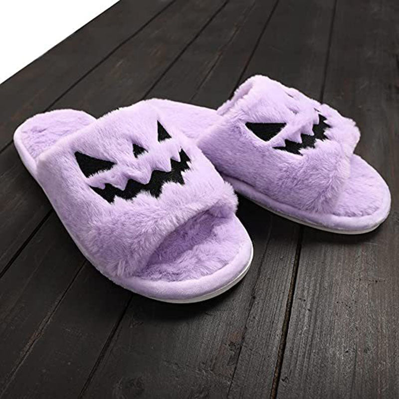 Halloween Shoes Winter Cute Warm Home Slippers Women - 4 - Scribble Snacks