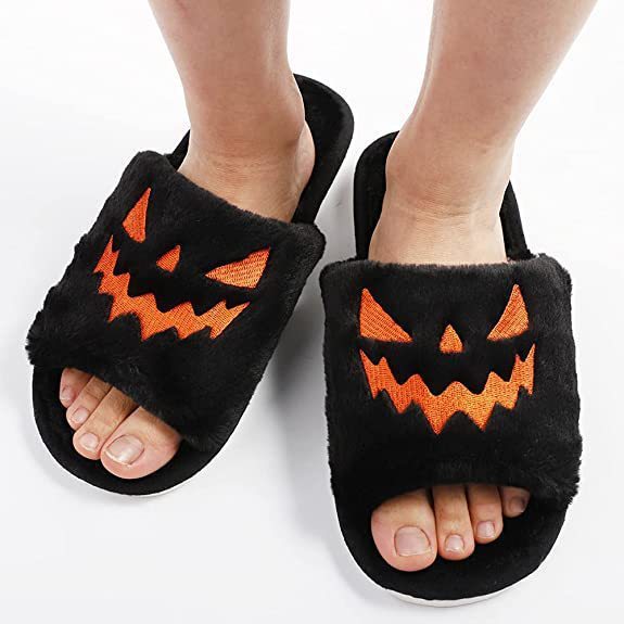 Halloween Shoes Winter Cute Warm Home Slippers Women - 4 - Scribble Snacks