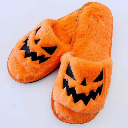 Halloween Shoes Winter Cute Warm Home Slippers Women - 4 - Scribble Snacks