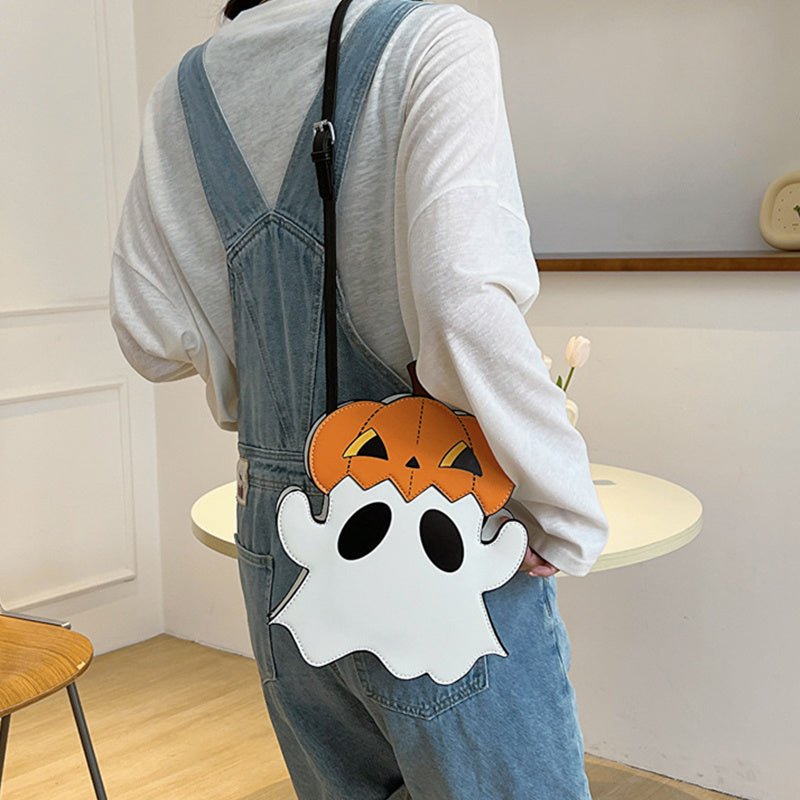 Halloween Shouder Bags Creative 3D Cartoon Pumpkin Ghost Design Cute Bags Women Cell Phone Purses Novelty Personalized Candy Crossbody Bags - 4 - Scribble Snacks