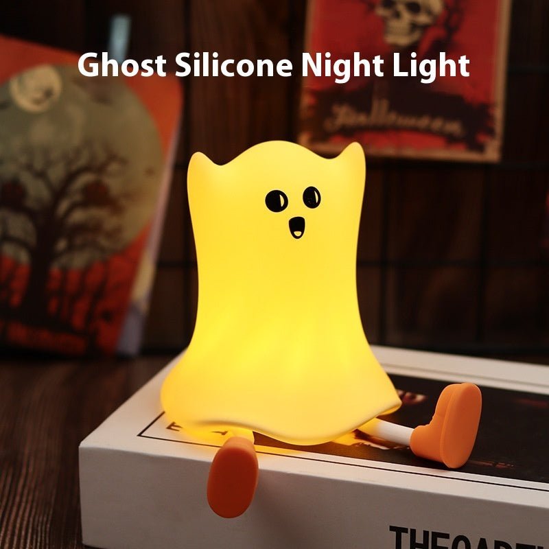 Halloween Silicone Ghost Shaped Bedside Lamp With Touch Control Soft Glow For Water - resistant Decoration - 0 - Scribble Snacks