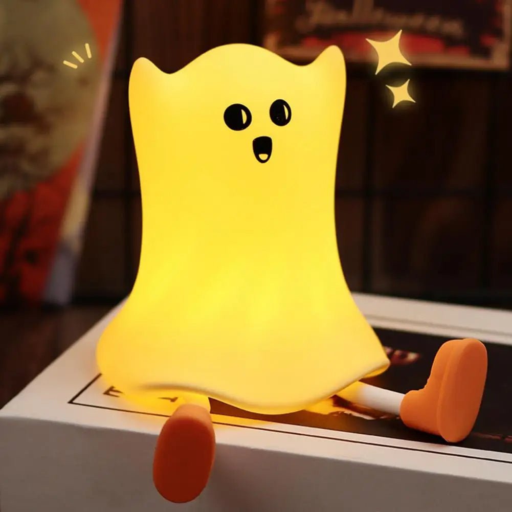 Halloween Silicone Ghost Shaped Bedside Lamp With Touch Control Soft Glow For Water - resistant Decoration - 0 - Scribble Snacks