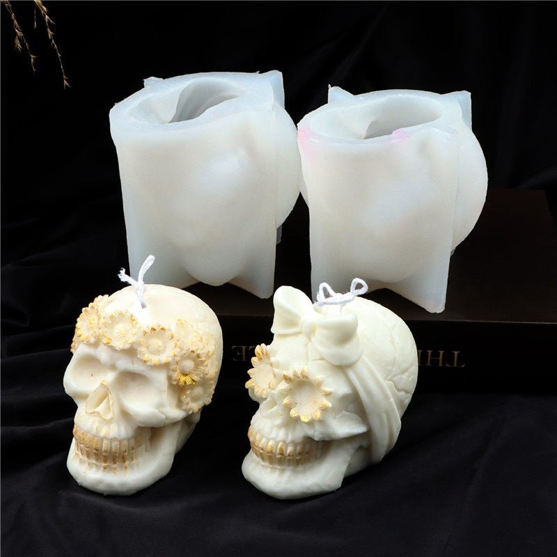 Halloween Silicone Skull Candle Mould - 0 - Scribble Snacks