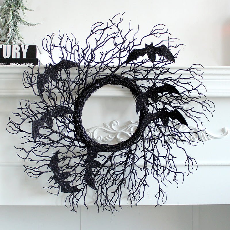 Halloween Simulation Decoration Wreath Black - 0 - Scribble Snacks