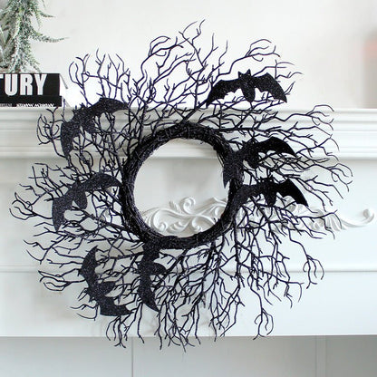 Halloween Simulation Decoration Wreath Black - 0 - Scribble Snacks