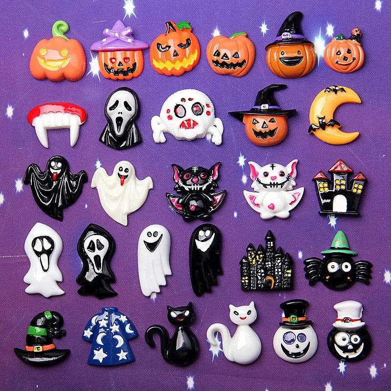 Halloween Skeleton Cabochons Set - Halloween - Resin Ornaments & Charms - Scribble Snacks