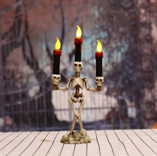 Halloween Skeleton Candlestick Lamp - 0 - Scribble Snacks