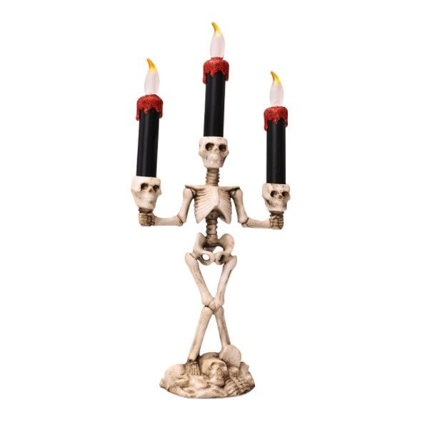 Halloween Skeleton Candlestick Lamp - 0 - Scribble Snacks