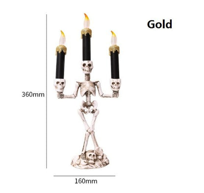 Halloween Skeleton Candlestick Lamp - 0 - Scribble Snacks