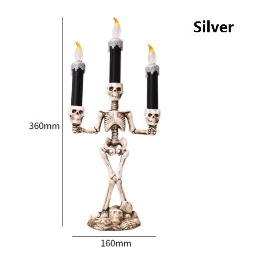 Halloween Skeleton Candlestick Lamp - 0 - Scribble Snacks