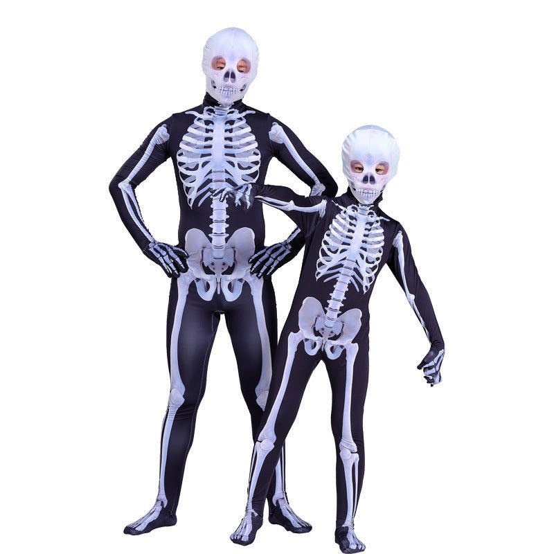 Halloween Skeleton Costume Scary Skeleton Skull Costume Jumpsuit Carnival Party Clothing - 0 - Scribble Snacks