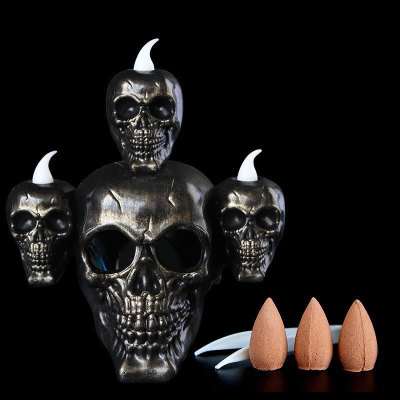 Halloween Skull Light Horror Candle Light Smoke Sandalwood - 0 - Scribble Snacks