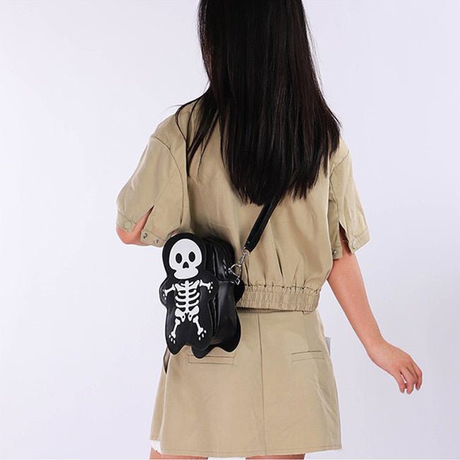 Halloween Skull Shoulder Bag Girls Fashion Funny Cute Messenger Crossbody Bags Women Small Phone Bag - 4 - Scribble Snacks