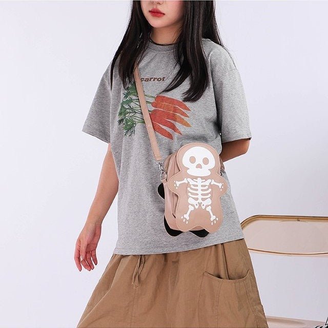 Halloween Skull Shoulder Bag Girls Fashion Funny Cute Messenger Crossbody Bags Women Small Phone Bag - 4 - Scribble Snacks