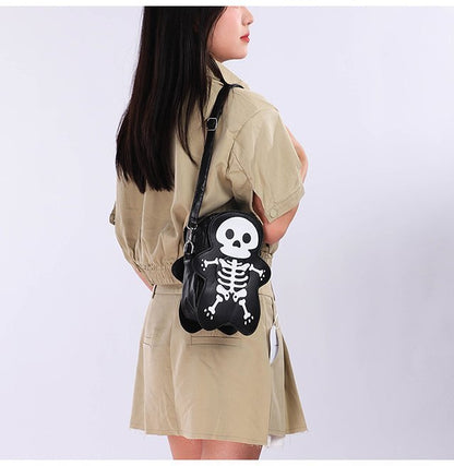 Halloween Skull Shoulder Bag Girls Fashion Funny Cute Messenger Crossbody Bags Women Small Phone Bag - 4 - Scribble Snacks