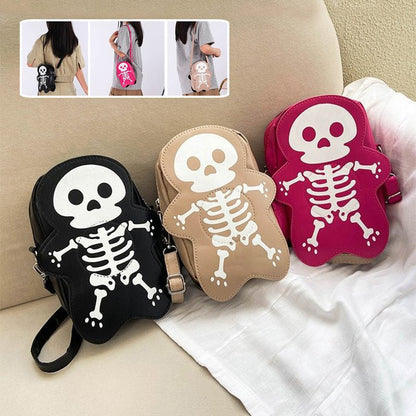 Halloween Skull Shoulder Bag Girls Fashion Funny Cute Messenger Crossbody Bags Women Small Phone Bag - 4 - Scribble Snacks